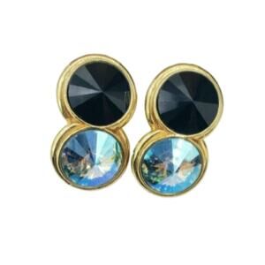 Round Double Rhinestone Clip Ons